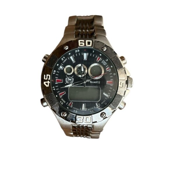 U.S. Polo Assn. Men’s Watch Digital Analog USF8208 Stainless Japan Needs Battery - Picture 4 of 7
